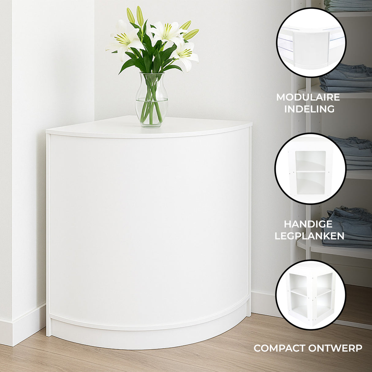 Detailhandel Winkel Hoek Toonbank CM60 - Wit