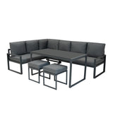 Aluminium Hoek Loungeset - Antraciet Grijs