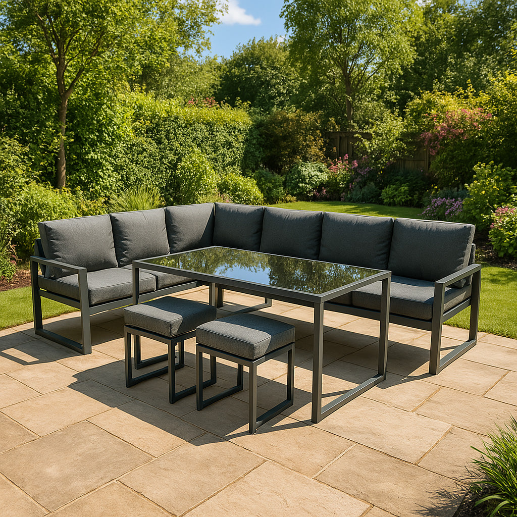 Aluminium Hoek Loungeset - Antraciet Grijs