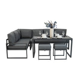 Aluminium Hoek Loungeset - Antraciet Grijs