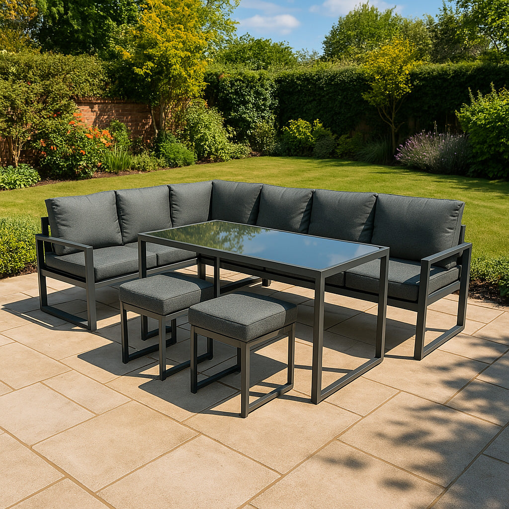Aluminium Hoek Loungeset - Antraciet Grijs
