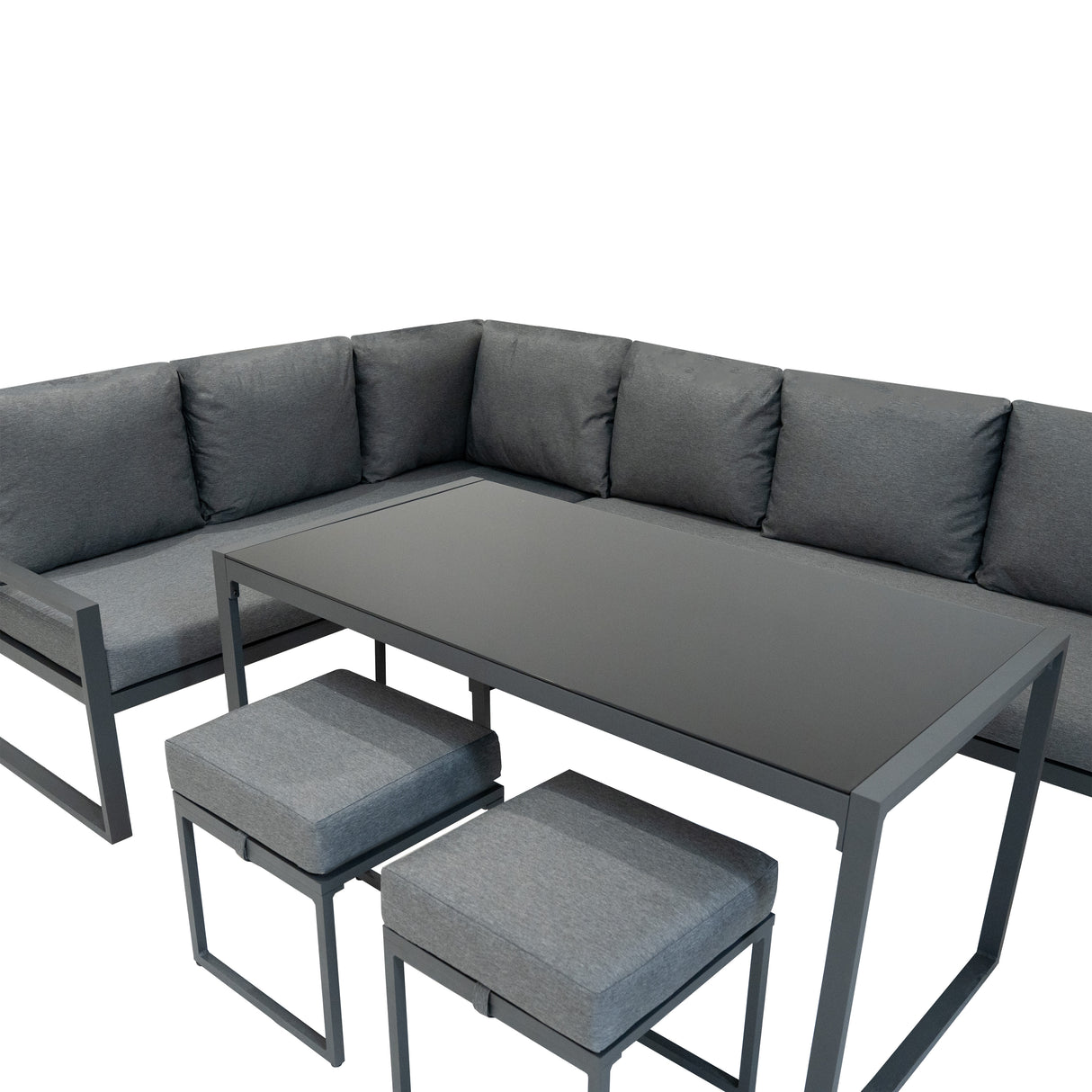 Aluminium Hoek Loungeset - Antraciet Grijs