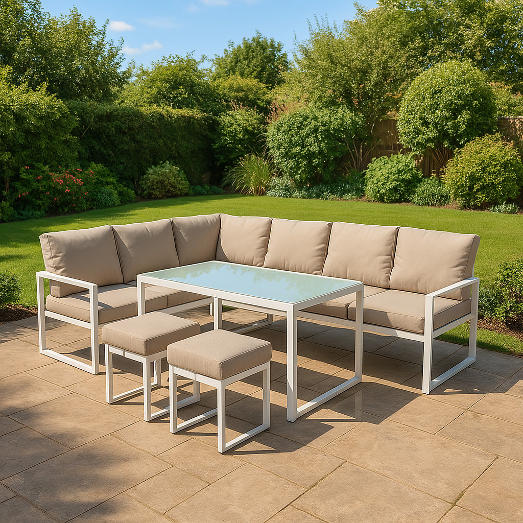Aluminium Hoek Loungeset - Wit