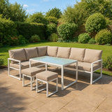 Aluminium Hoek Loungeset - Wit