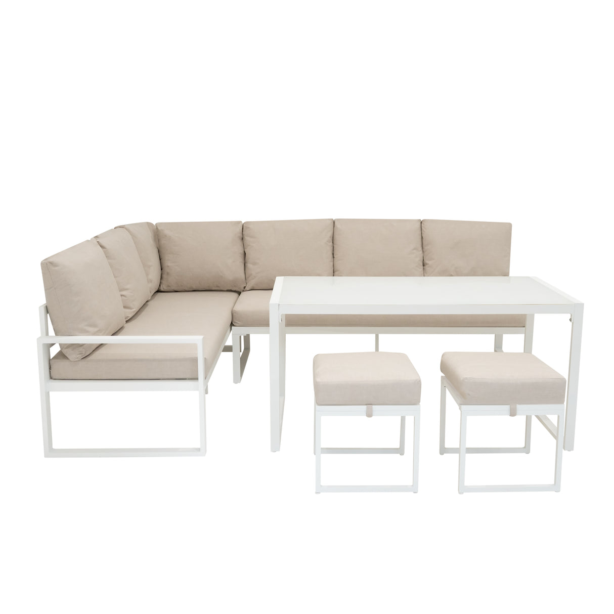 Aluminium Hoek Loungeset - Wit