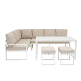 Aluminium Hoek Loungeset - Wit