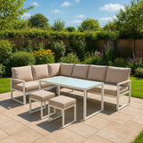 Aluminium Hoek Loungeset - Wit