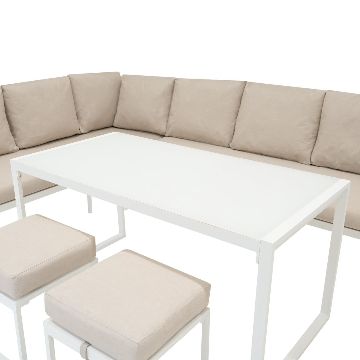 Aluminium Hoek Loungeset - Wit