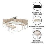 Aluminium Hoek Loungeset - Wit