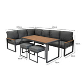 Aluminium Hoek Loungeset - Houteffect