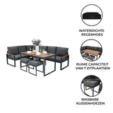 Aluminium Hoek Loungeset - Houteffect