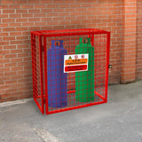 Opvouwbare Gaas Opslagkooi voor Gasflessen Rood – 90cm x 80cm x 43cm