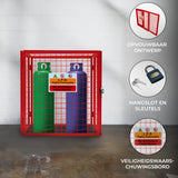 Opvouwbare Gaas Opslagkooi voor Gasflessen Rood – 90cm x 80cm x 43cm