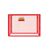 Opvouwbare gaas opslagkooi voor gasflessen in helder rood, met een stevige metalen constructie en een veilige sluiting, afmetingen 100cm x 140cm x 50cm