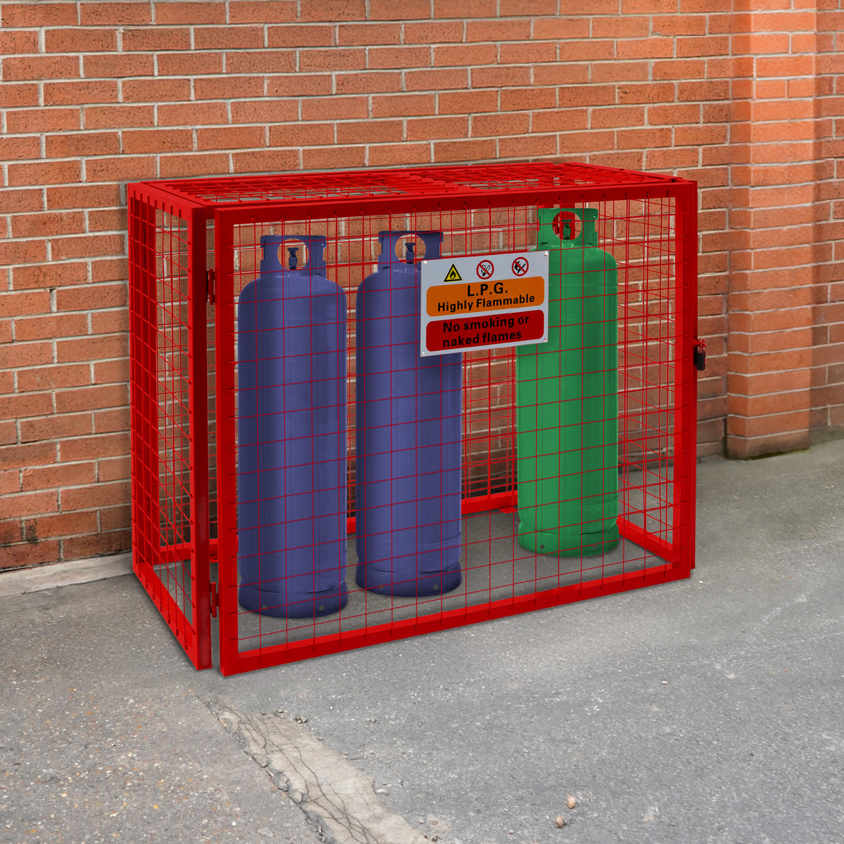 Opvouwbare Gaas Opslagkooi voor Gasflessen Rood  – 92 cm x 110 cm x 50 cm