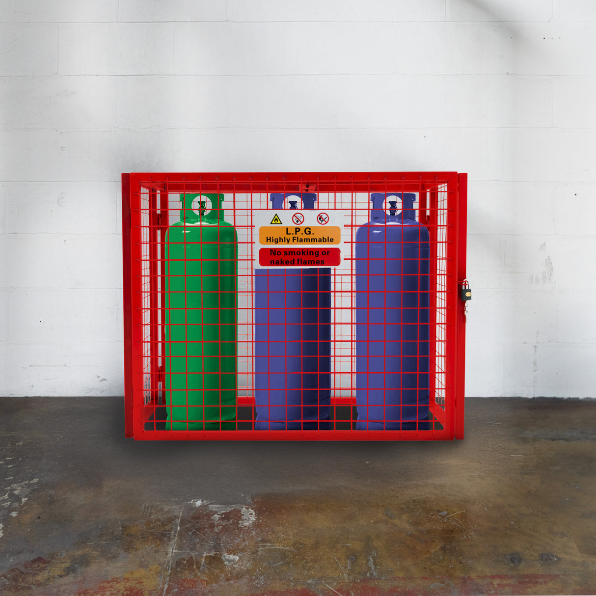 Opvouwbare Gaas Opslagkooi voor Gasflessen Rood  – 92 cm x 110 cm x 50 cm