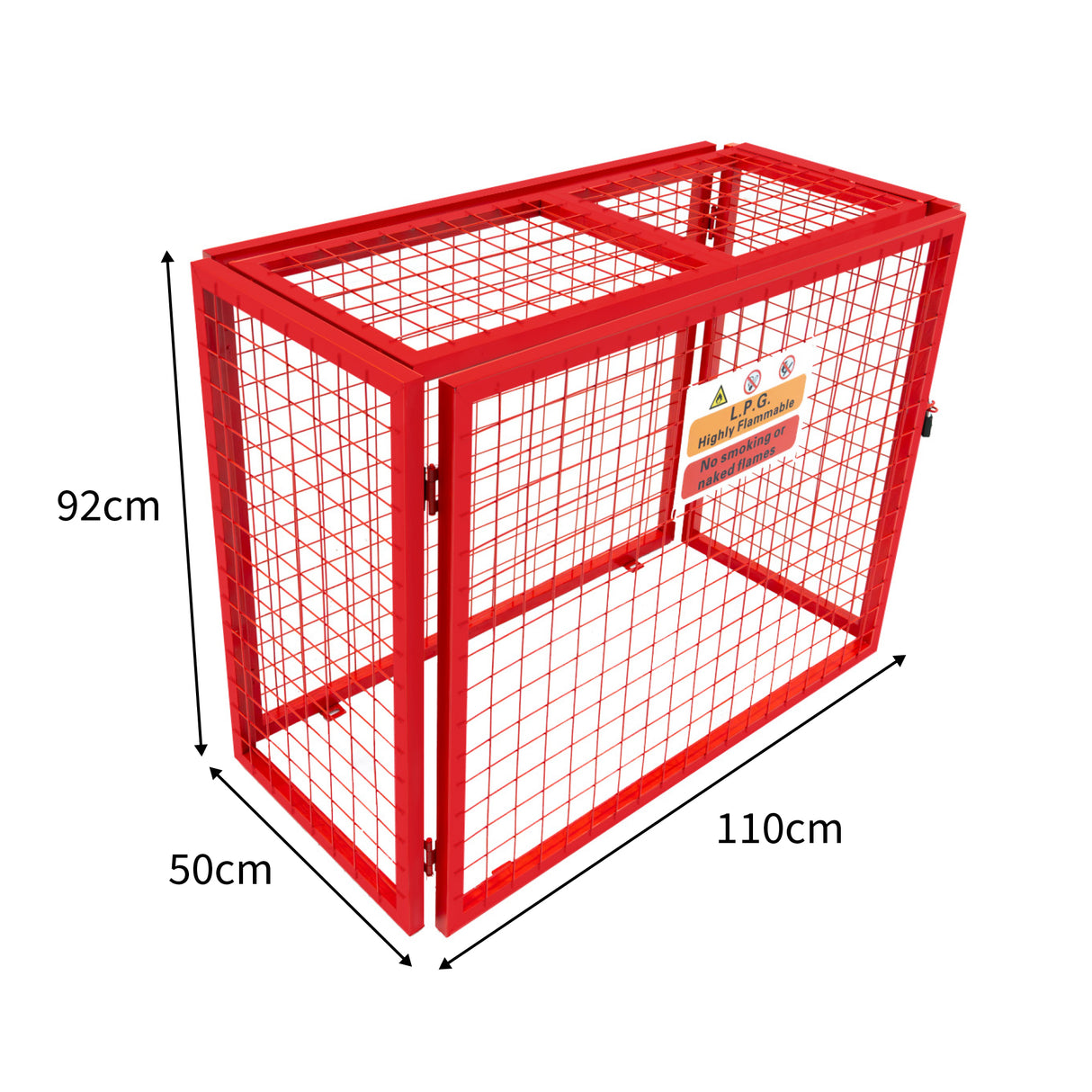 Opvouwbare Gaas Opslagkooi voor Gasflessen Rood  – 92 cm x 110 cm x 50 cm