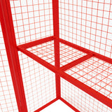 Opvouwbare gaas opslagkooi voor gasflessen in helder rood, met een stevige metalen structuur en een opengewerkt ontwerp voor ventilatie