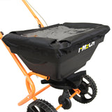 Roterende Strooiwagen & 50 cm Gazon Leveling Hark – Oranje