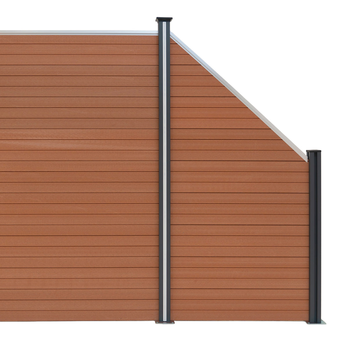 Composiet Schuin Schutting Paneel - Bruin