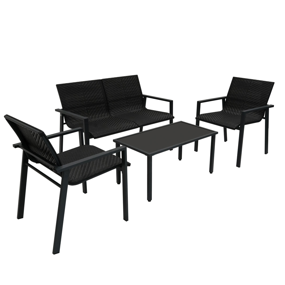 Rotan Terrasmeubilair Tuinset - Zwart