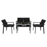 Rotan Terrasmeubilair Tuinset - Zwart