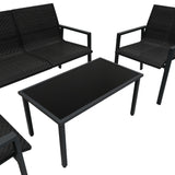 Rotan Terrasmeubilair Tuinset - Zwart