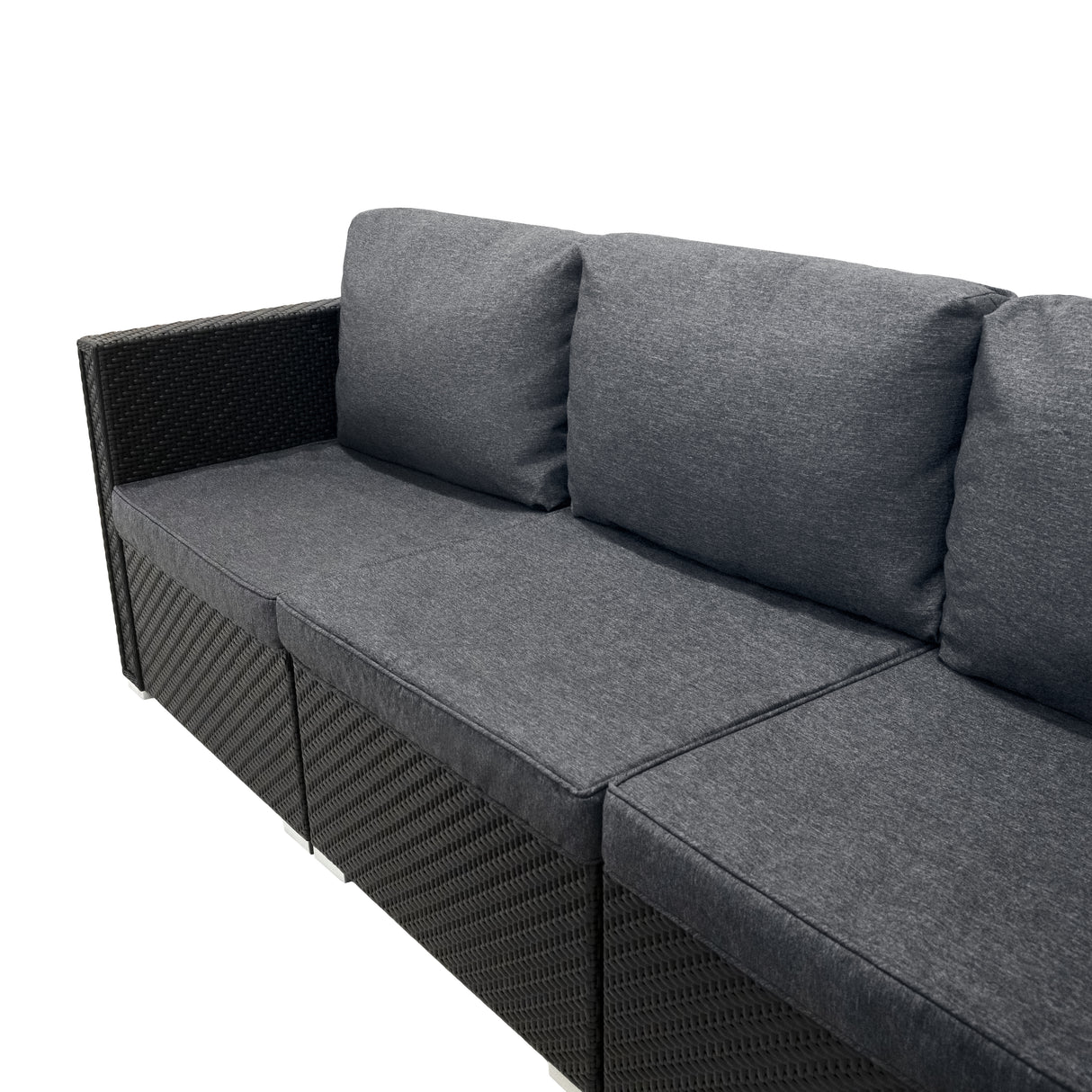 Serafina Rotan Modulaire 7-delige Meubelset - Zwart