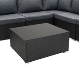 Serafina Rotan Modulaire 7-delige Meubelset - Zwart