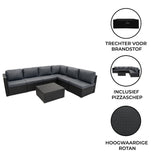Rotan Modulaire 7-delige Meubelset - Zwart