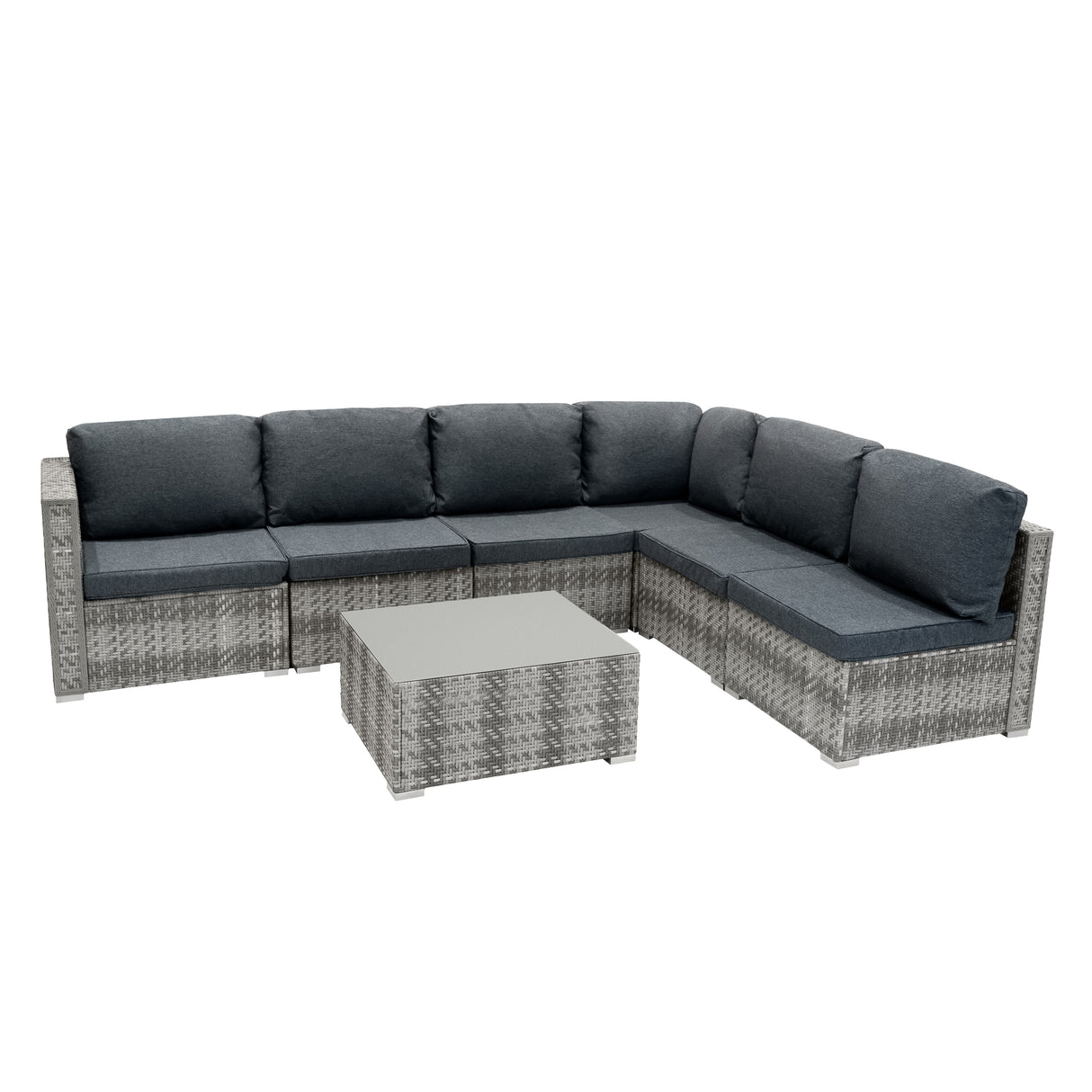 Rotan Modulaire 7-delige Meubelset - Grijs