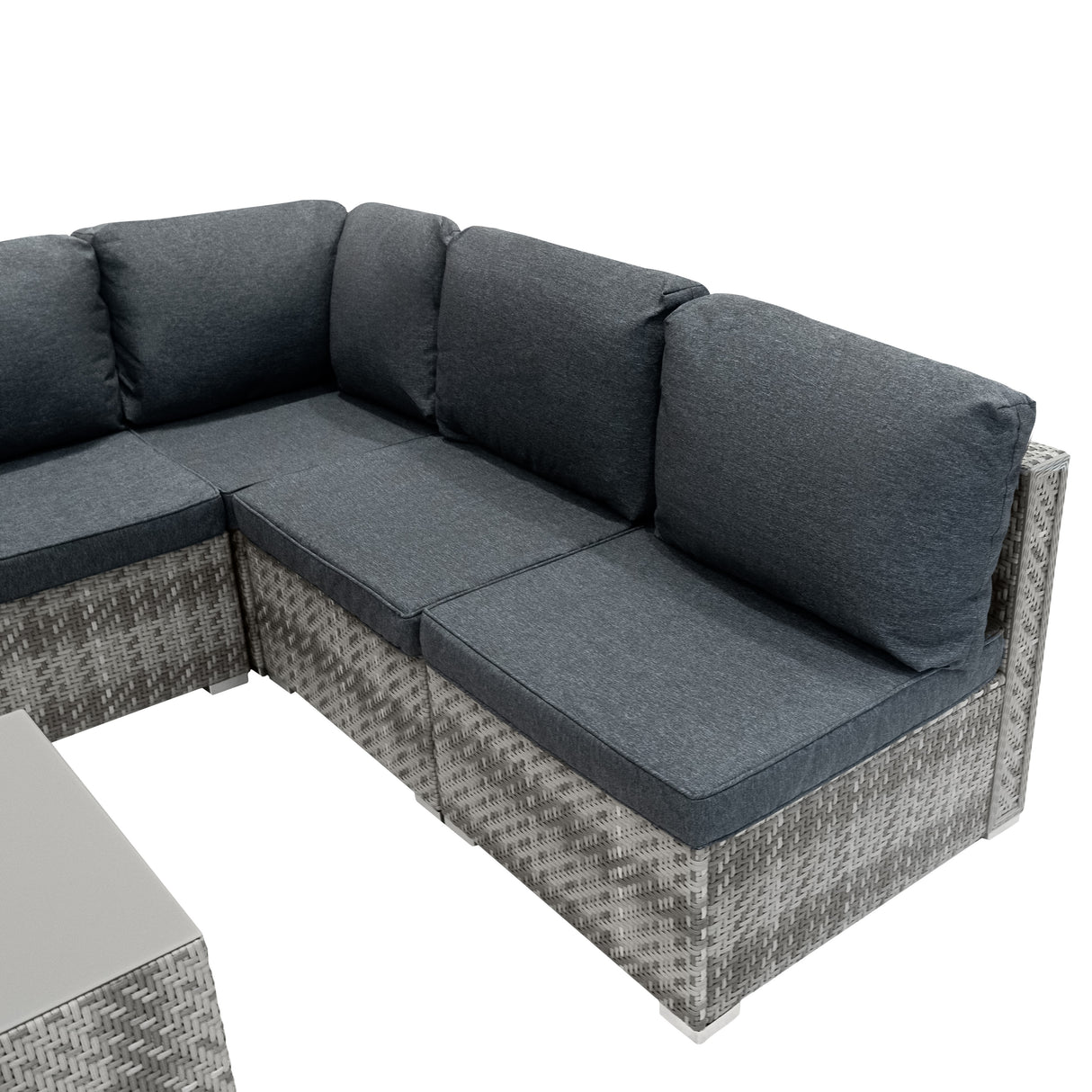 Rotan Modulaire 7-delige Meubelset - Grijs