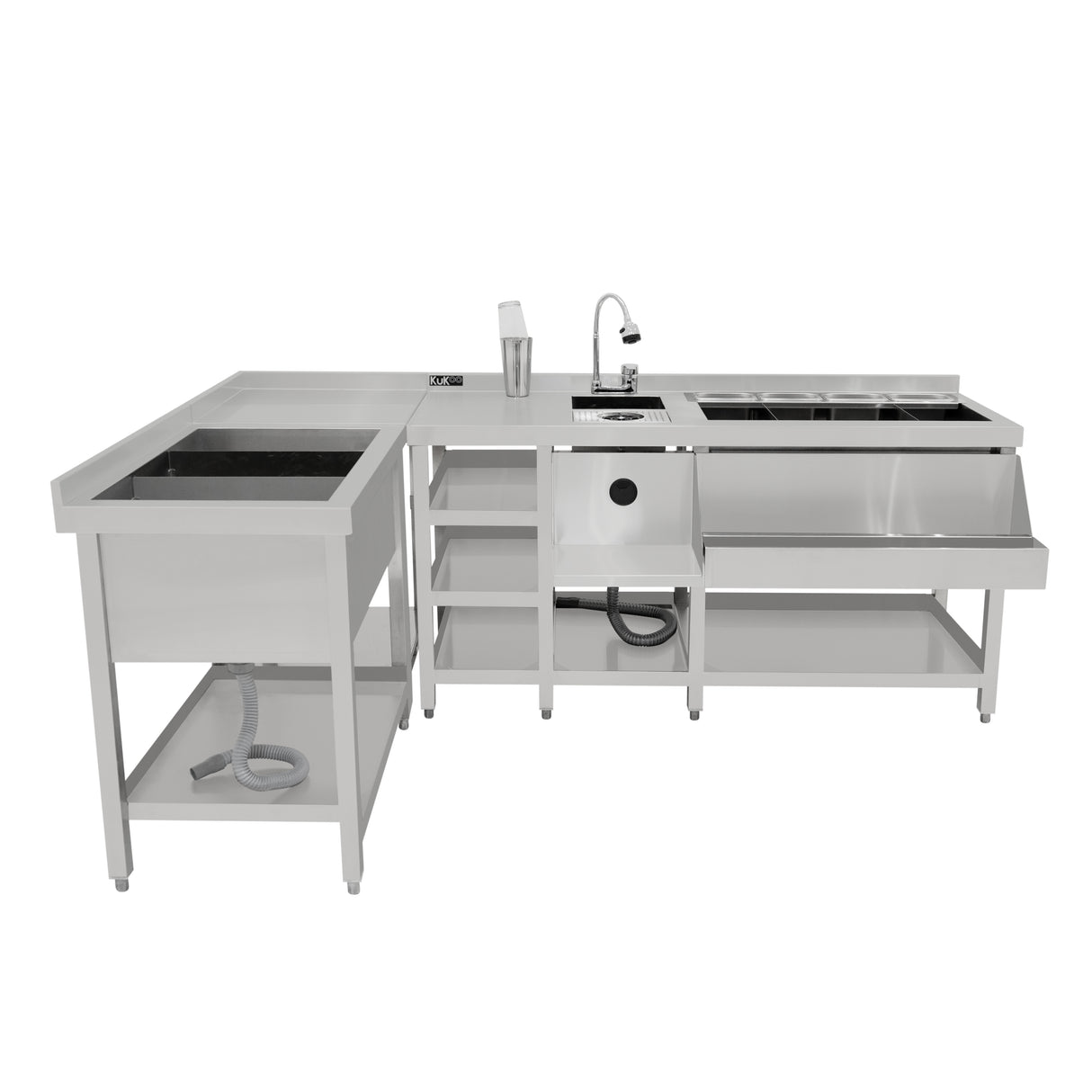 Luxe Modulair Cocktail Bar Station met Ijsbak