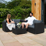 Rotan Modulaire 6-Delige Meubelset & 996L Opbergbox - Zwart