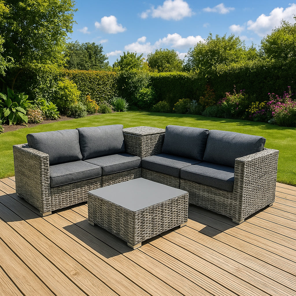 Marielle Rotan Modulaire 6-Delige Meubelset & 700L Opbergbox - Grijs