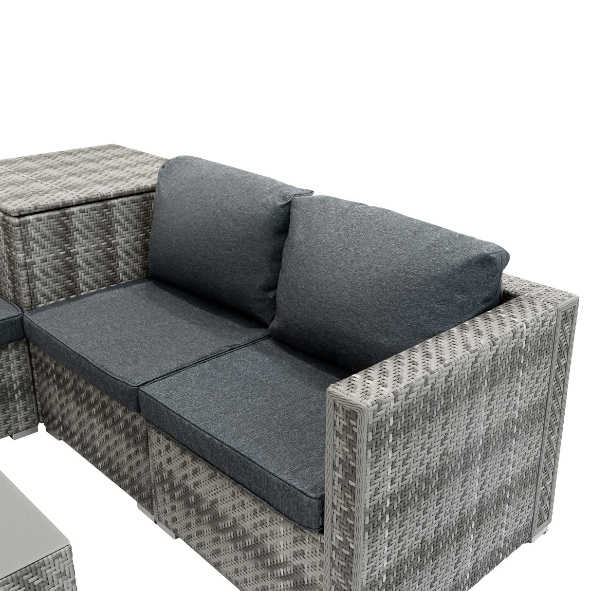 Marielle Rotan Modulaire 6-Delige Meubelset & 700L Opbergbox - Grijs