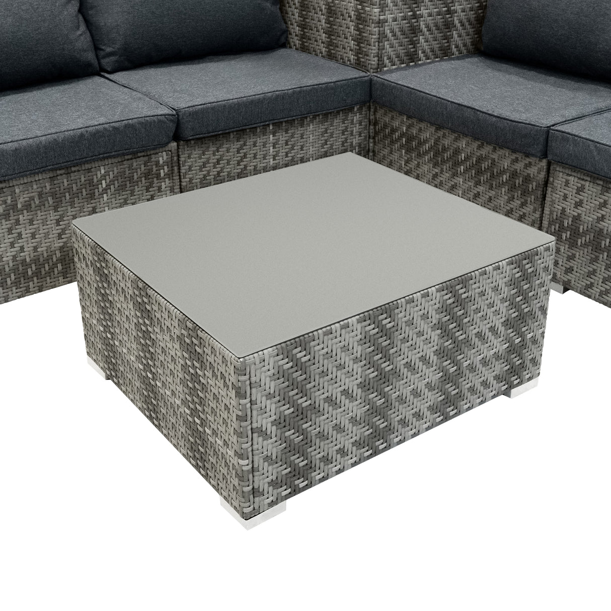 Marielle Rotan Modulaire 6-Delige Meubelset & 700L Opbergbox - Grijs