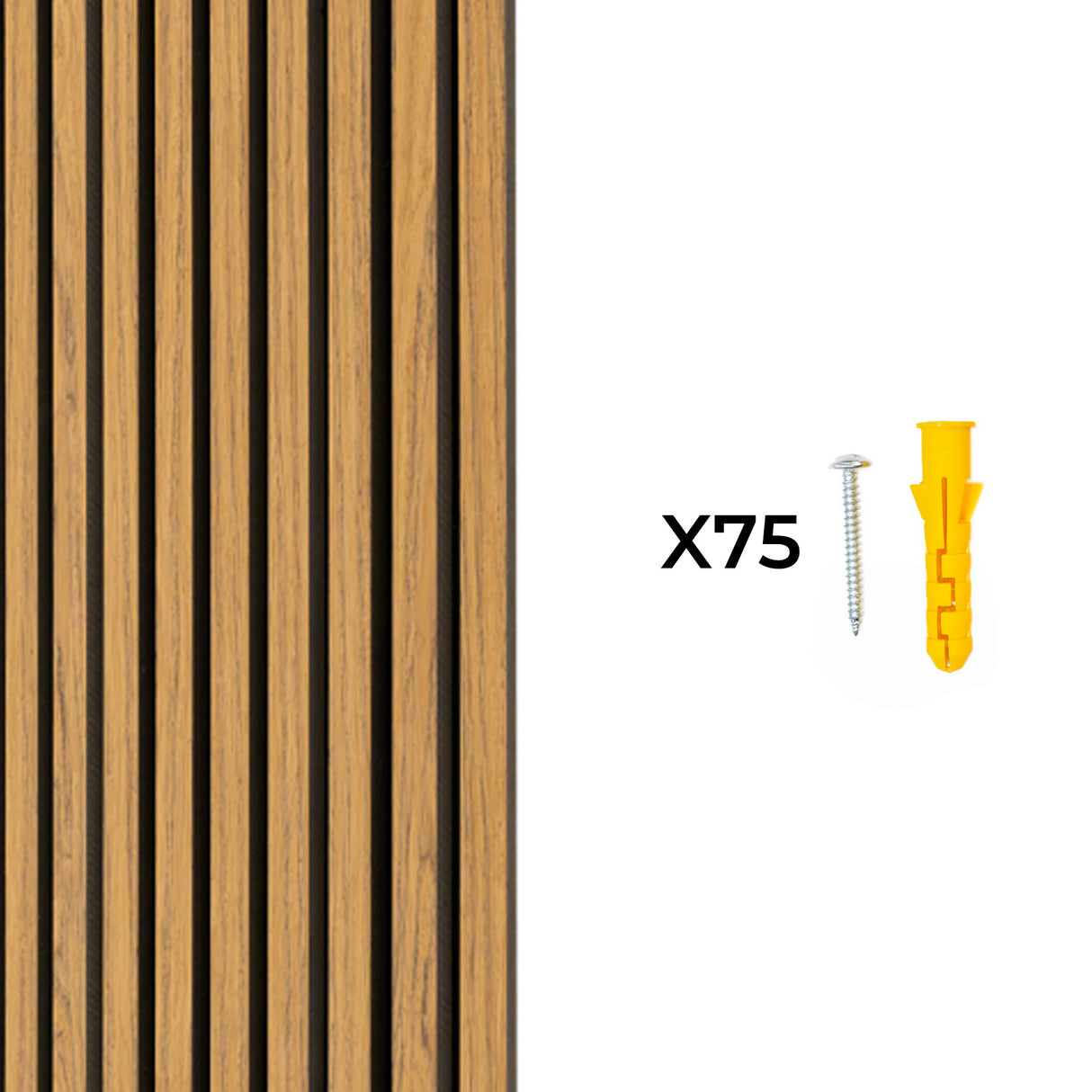 Akoestische Wandpanelen met Lamellen x 3 – Eik