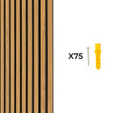 Akoestische Wandpanelen met Lamellen x 3 – Eik