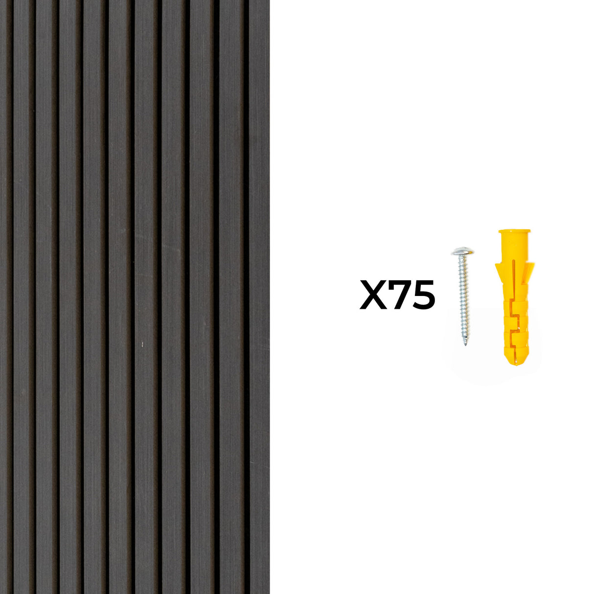 Akoestische Wandpanelen met Lamellen x 3 – Antraciet Grijs