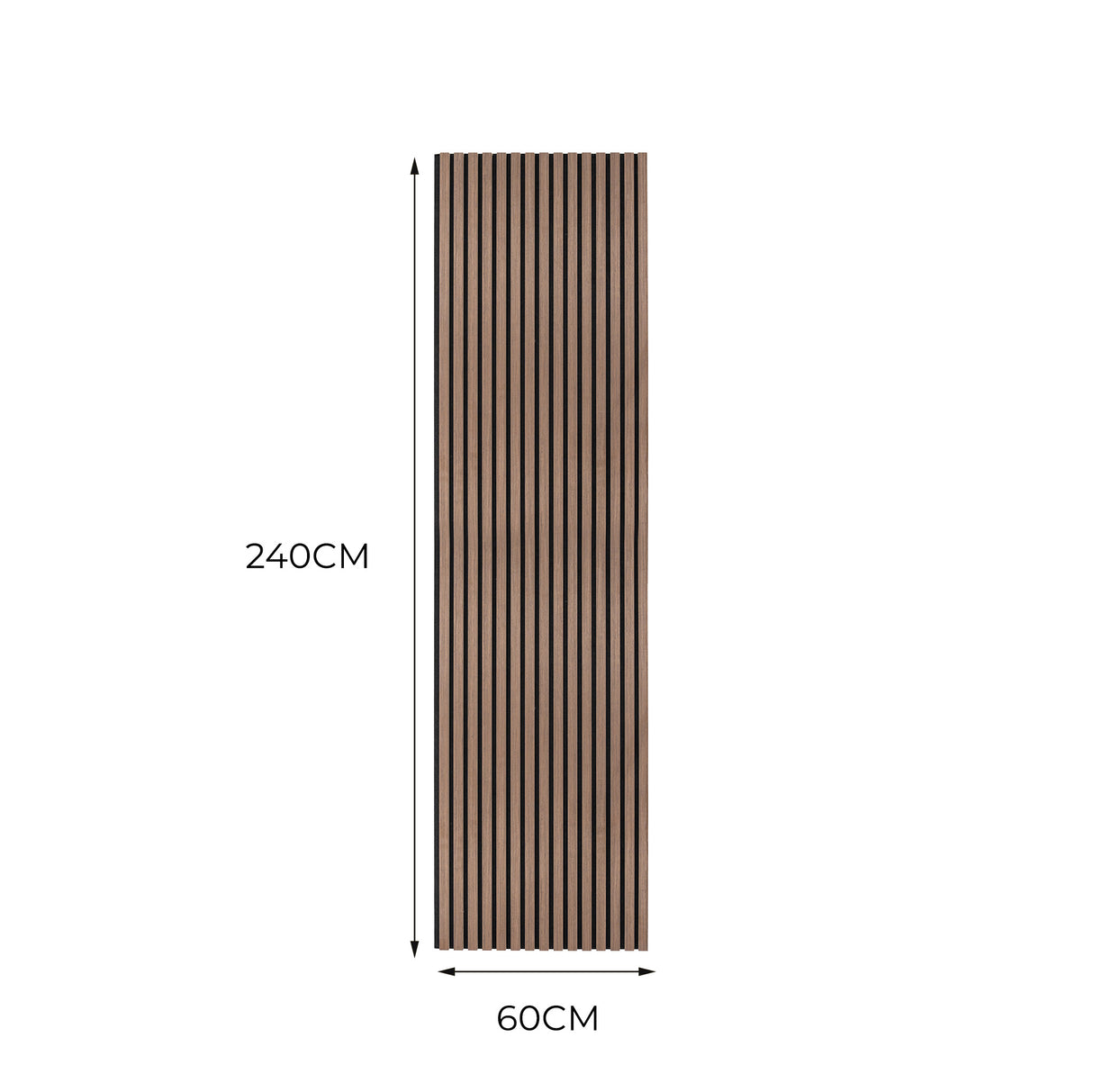 Akoestische Wandpanelen met Lamellen x 3 – Donker Walnoot