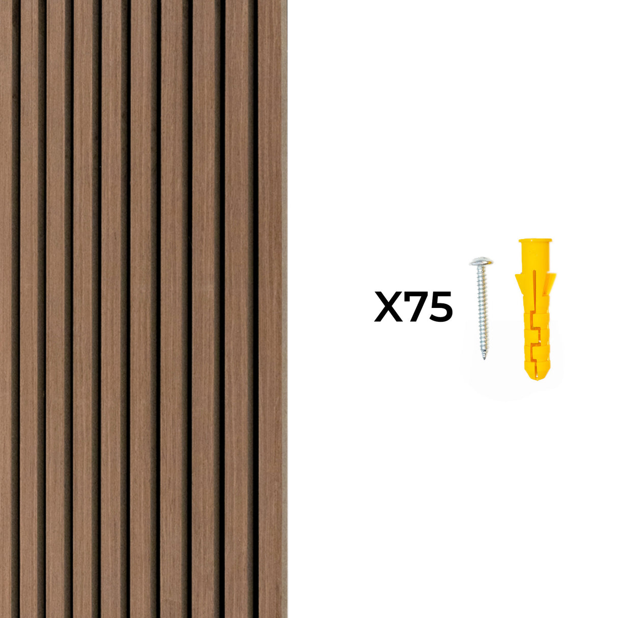Akoestische Wandpanelen met Lamellen x 3 – Donker Walnoot