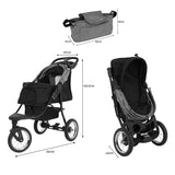 Hondenbuggy met 3 Wielen - Grijs