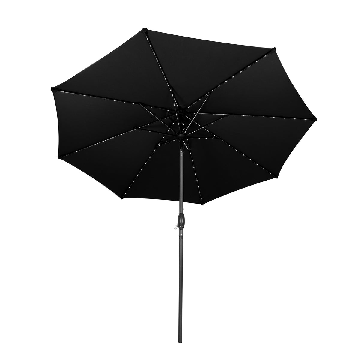 LED Kantelbare Stokparasol 2.7 m - Zwart
