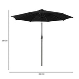LED Kantelbare Stokparasol 2.7 m - Zwart