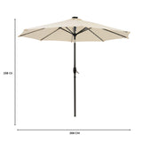 LED Kantelbare Stokparasol 2.7 m - Crème