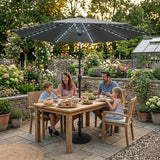LED Kantelbare Stokparasol 2.7 m - Grijs