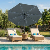 LED Kantelbare Stokparasol 2.7 m - Grijs