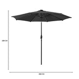 LED Kantelbare Stokparasol 2.7 m - Grijs