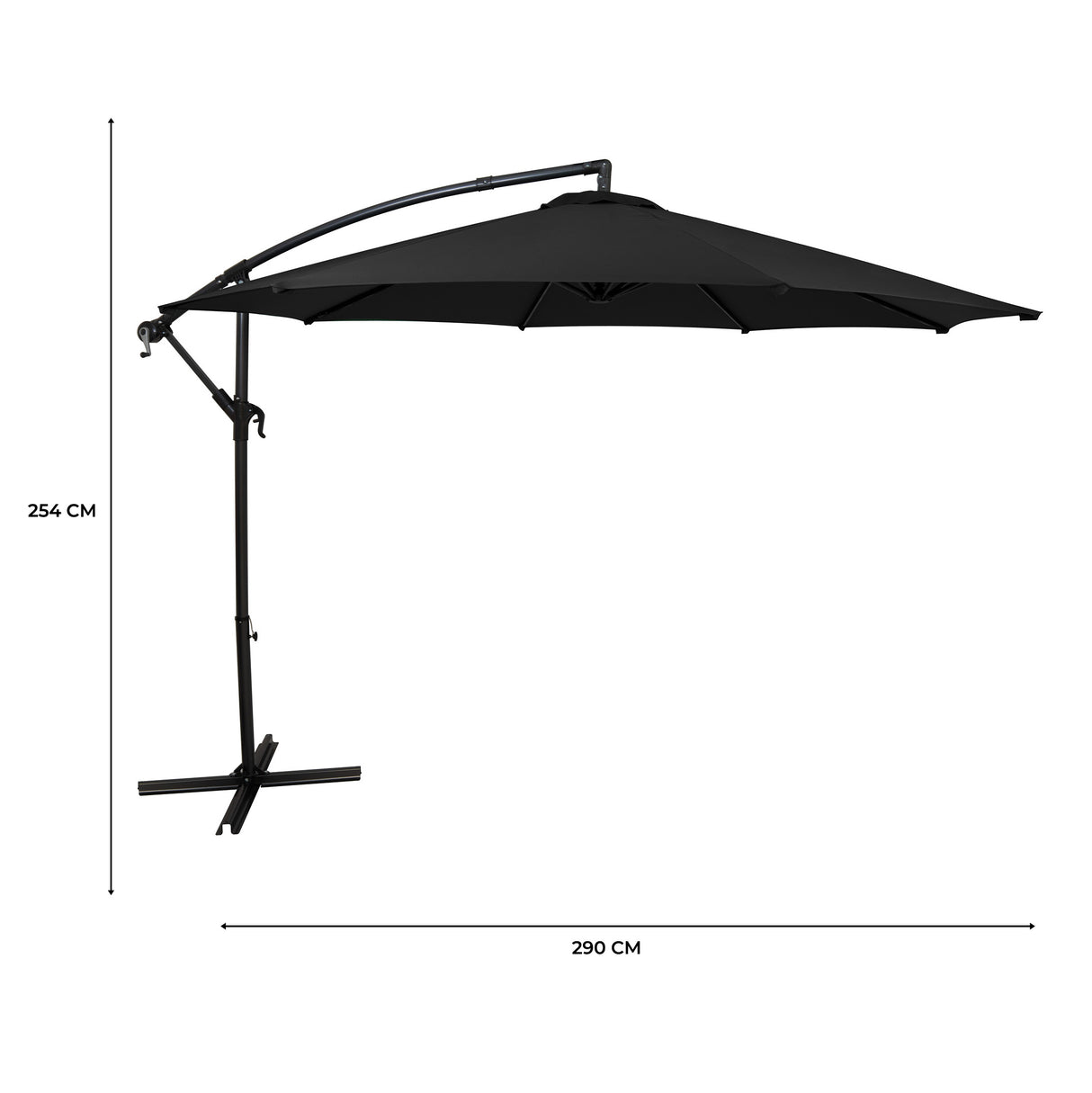 Zweefparasol 3 m - Zwart